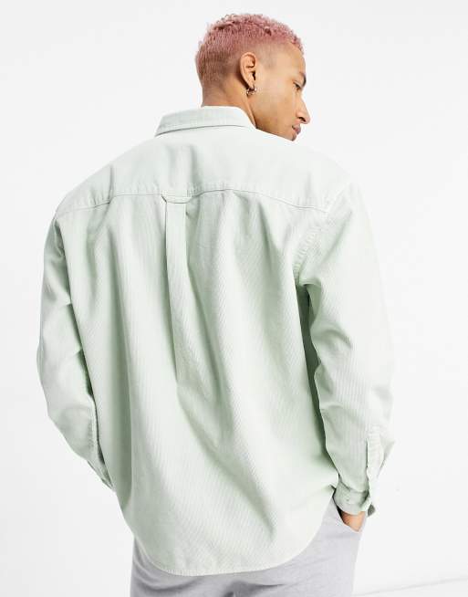 Camisa verde pastel extragrande estilo años 90 de pana de ASOS DESIGN, 2 de 4