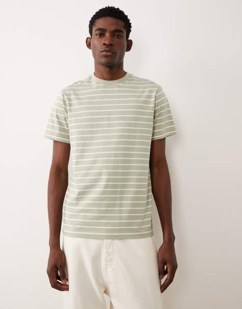 Camisa verde salvia a rayas blancas de corte estándar de ASOS DESIGN - view 1