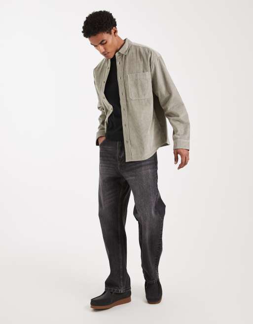 Camisa verde salvia extragrande de estilo años 90 de pana de ASOS DESIGN, 2 de 5