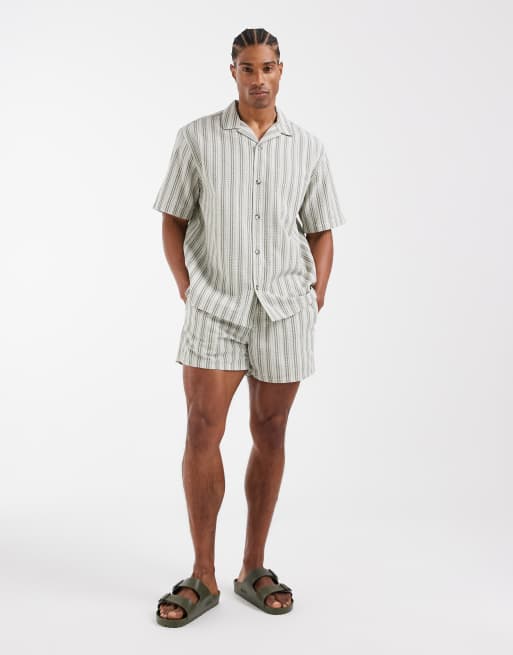 Camisa verde salvia holgada con cuello de solapas de sirsaca de ASOS DESIGN (parte de un conjunto), 2 de 5
