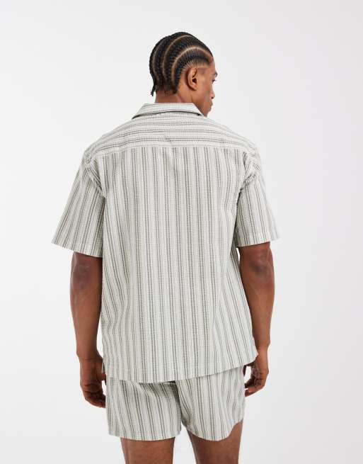 Camisa verde salvia holgada con cuello de solapas de sirsaca de ASOS DESIGN (parte de un conjunto), 5 de 5