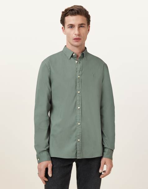 Camisa verde salvia intenso de manga larga Hawthorne de AllSaints - view 1