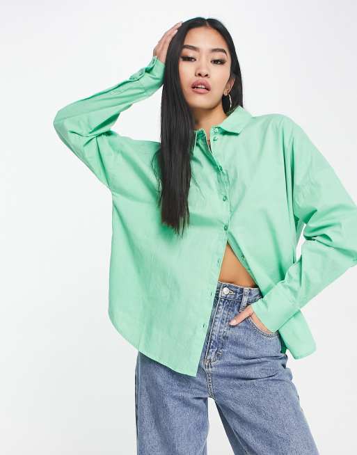 Camisa verde suelta de Pieces