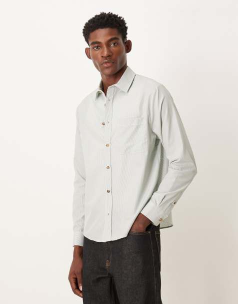 Camisa verde y blanca a rayas de corte estándar de ASOS DESIGN - view 1