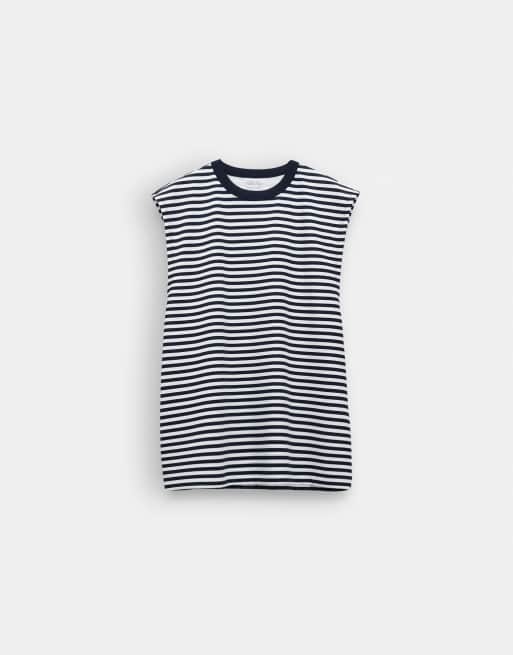 Camiseta a rayas azul marino extragrande sin mangas de tejido breatheMAX de ASOS DESIGN , 6 de 7