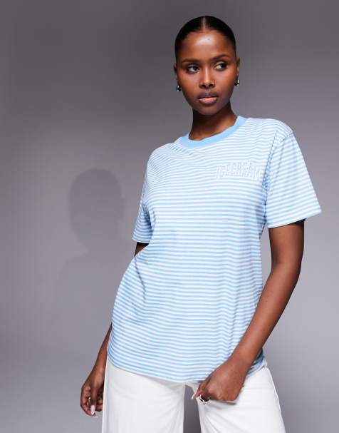 Camiseta a rayas azules con logo de ICECREAM - view 1