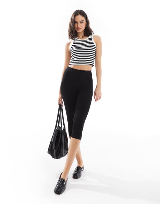 Camiseta a rayas blancas y negras sin mangas de canalé de JJXX, 4 de 4