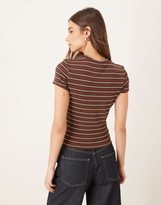 Camiseta a rayas con diseño encogido y estampado gráfico "Naples" de ASOS DESIGN, 3 de 4