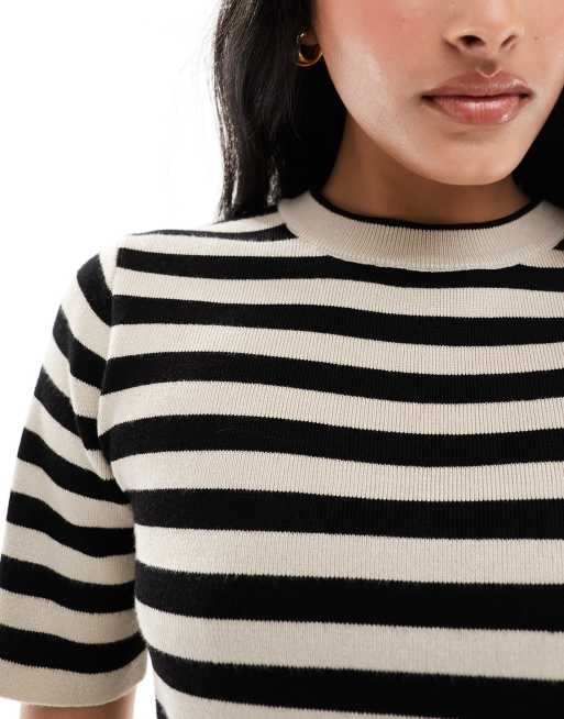 Camiseta a rayas monocromáticas de manga corta de punto de Object (parte de un conjunto), 4 de 4