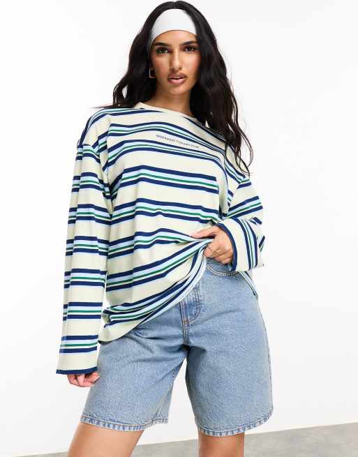 Camiseta a rayas multicolores de manga larga de Weekend Collective