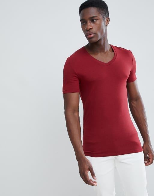 Camiseta ajustada con cuello en V de ASOS DESIGN