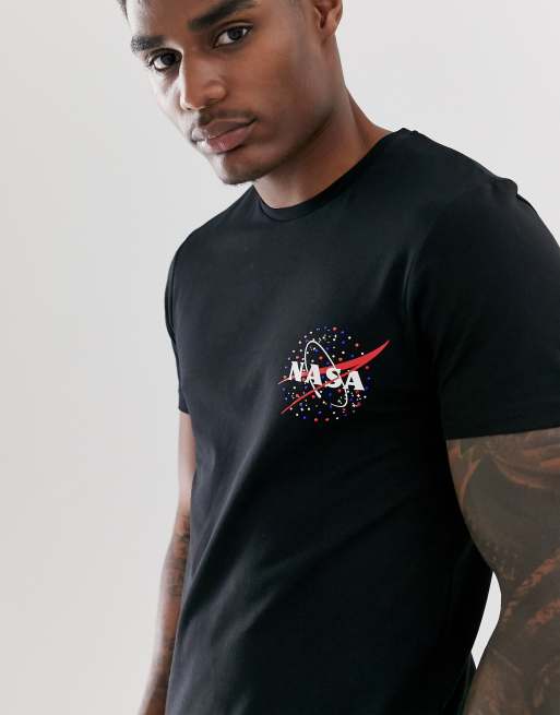 Camiseta ajustada con estampado pecho y adornos NASA ASOS DESIGN ASOS