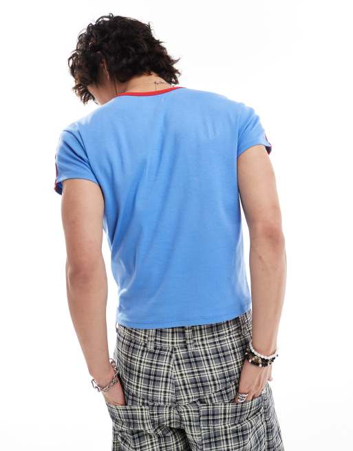 Camiseta ajustada con mangas de casquillo y estampado de fútbol de Italia de COLLUSION, 2 de 4