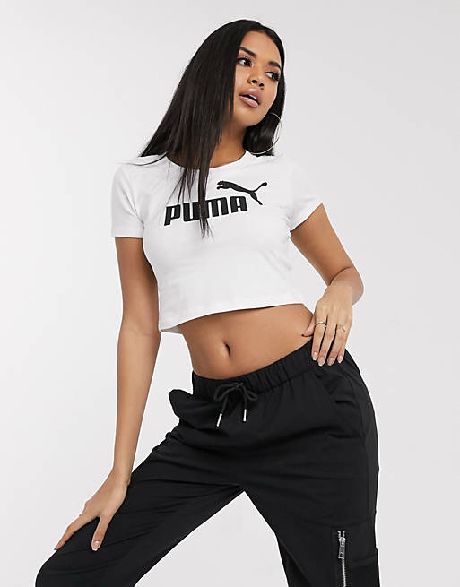 Camiseta ajustada en blanco de Essentials de Puma