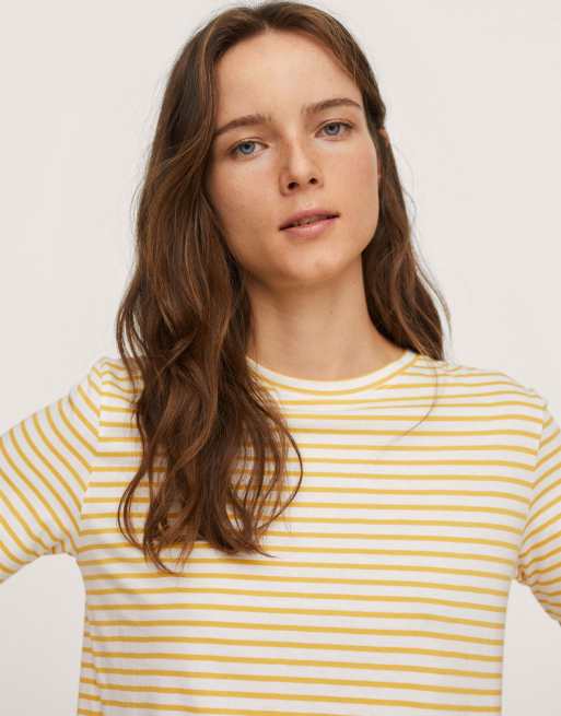 Camiseta amarilla a rayas de Mango ASOS