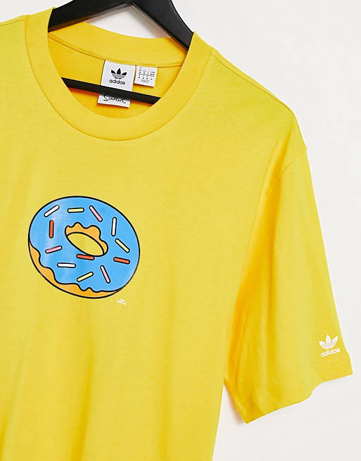 frotis Chaise longue Entender Camiseta amarilla con diseño de donut de adidas Originals x The Simpsons |  ASOS