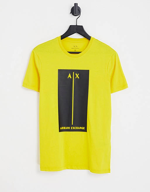 Hombre Other | Camiseta amarilla con logo de bloque en relieve de Armani Exchange - TK81235