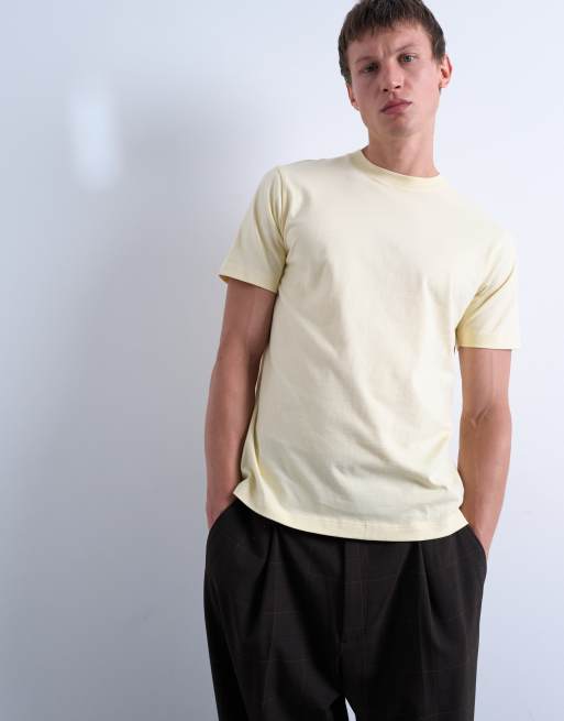 Camiseta amarilla de corte estándar de Topman
