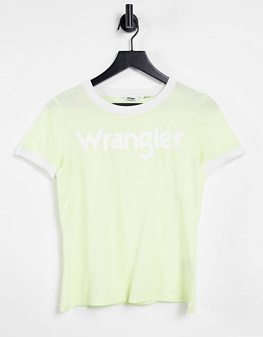 Camiseta amarilla de manga corta con ribetes de Wrangler