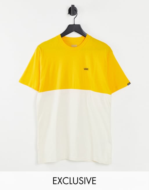 Camiseta amarilla y color crema con diseño color block exclusiva en ASOS de Vans