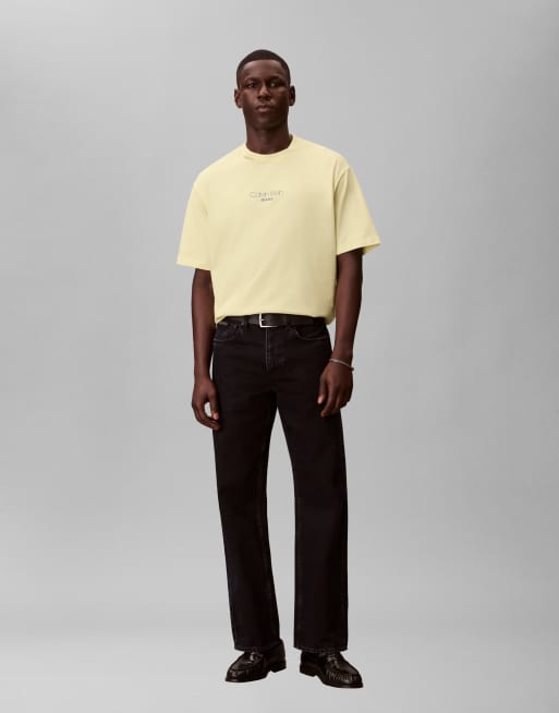 Camiseta amarillo claro holgada con estampado gráfico de Calvin Klein Jeans, 3 de 3