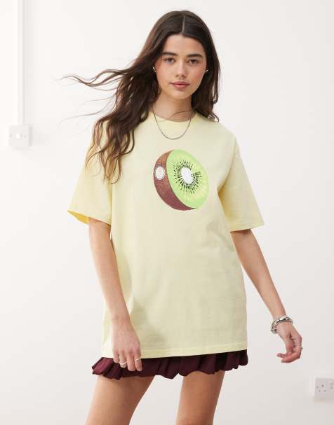 Camiseta amarillo limón con estampado gráfico de kiwi de Gramicci - view 1