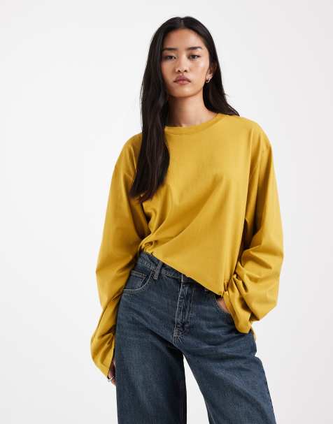 Camiseta amarillo luminoso extragrande de manga larga ancha de tejido grueso de & Other Stories - view 1