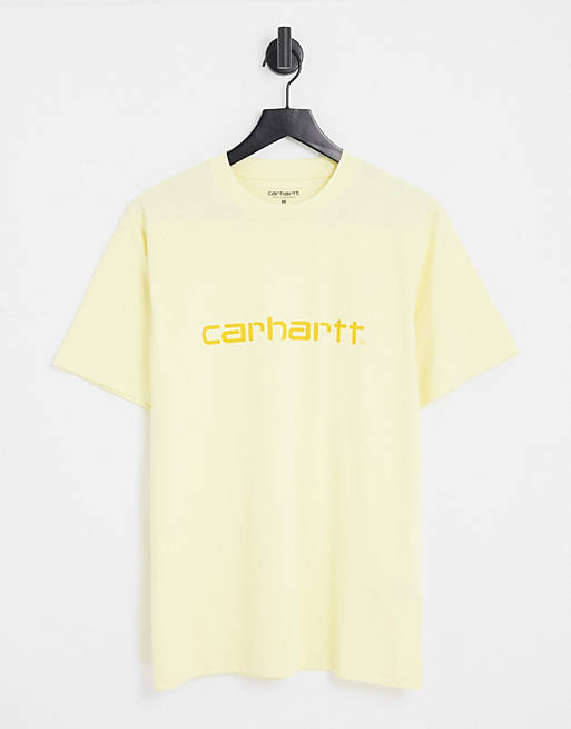 Hombre Other | Camiseta amarillo pastel con texto estampado de Carhartt WIP - SN12633