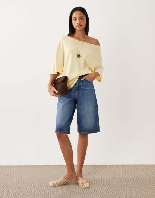 Camiseta amarillo pastel holgada con hombro caído de ASOS DESIGN, 2 de 4