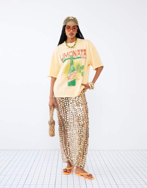 Camiseta amarillo pastel Limonata de River Island, 2 de 3
