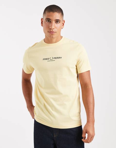 Camiseta amarillo tenue con logo Sportswear de Fred Perry - view 1