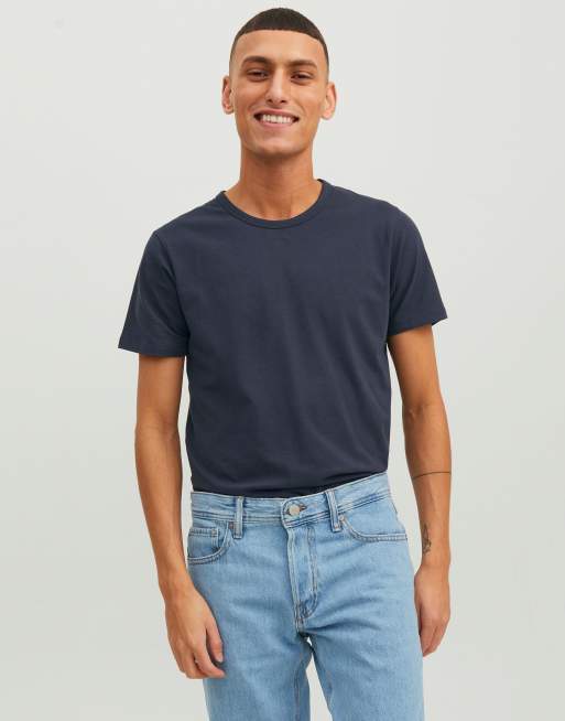 Camiseta azul básica de manga corta de Jack & Jones