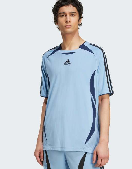 Camiseta azul ceniza y negra Teamgeist Adicolor de adidas Originals