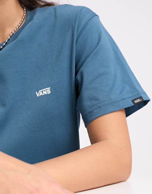 Camiseta azul cerceta con logo en el pectoral izquierdo de Vans , 3 de 4