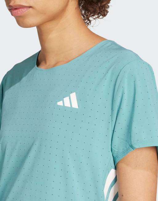 Camiseta azul cerceta empolvado para correr Adizero de adidas Performance, 4 de 4
