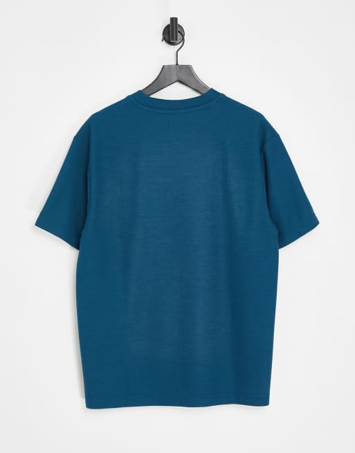 Camiseta azul cerceta extragrande con bolsillo de punto de arroz de Topman , 2 de 4