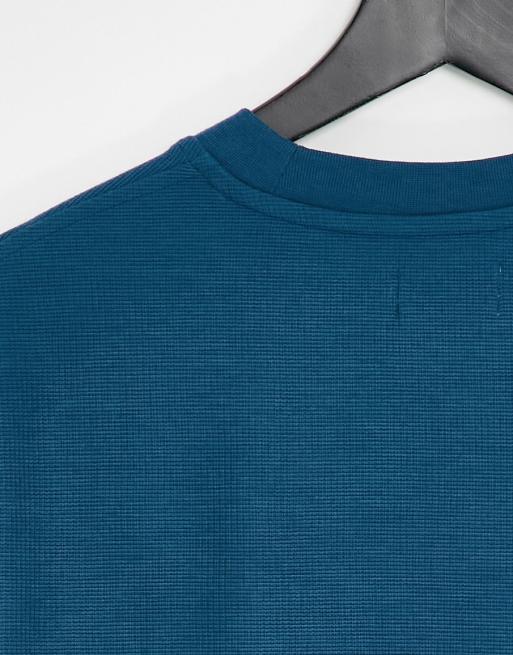 Camiseta azul cerceta extragrande con bolsillo de punto de arroz de Topman , 4 de 4