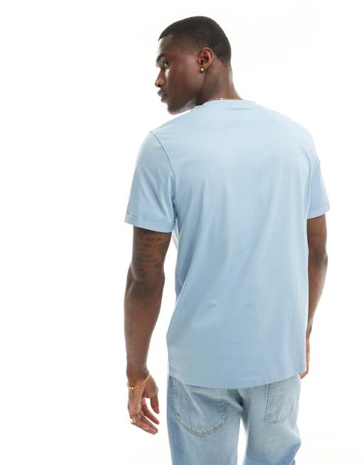 Camiseta azul claro básica con cuello redondo y mangas vueltas de ASOS DESIGN, 3 de 4