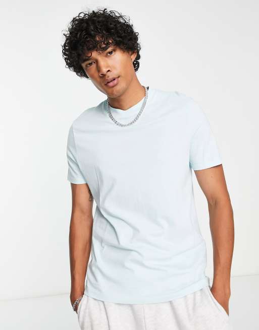 Camiseta azul claro con cuello redondo de ASOS DESIGN
