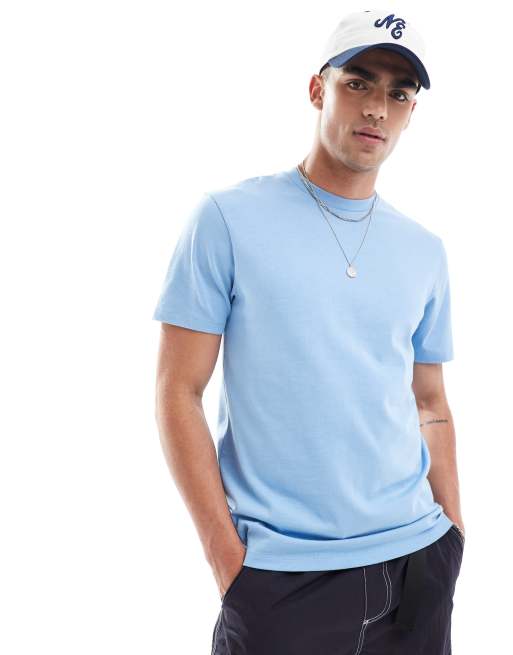 Camiseta azul claro con cuello redondo de tejido grueso de ASOS DESIGN