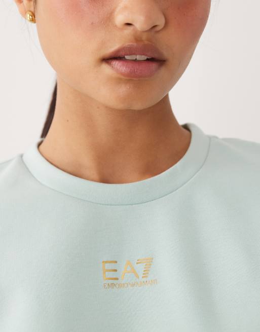Camiseta azul claro con logo de EA7, 3 de 4