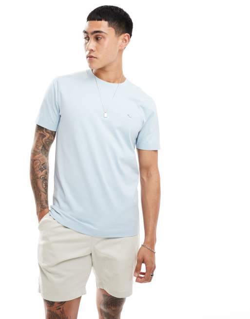 Camiseta azul claro de corte clásico con logo en relieve Icon de Abercrombie & Fitch