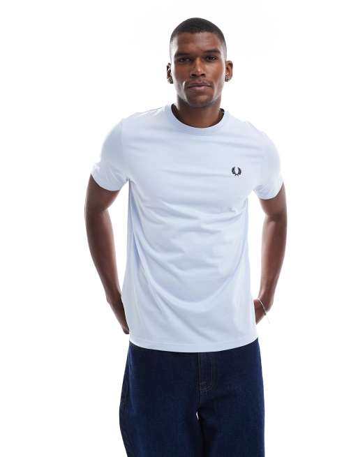 Camiseta azul claro de cuello redondo de Fred Perry ASOS