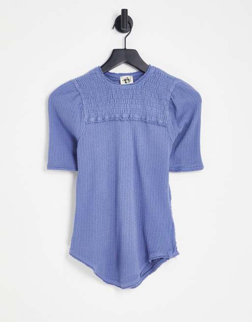 Camiseta azul claro de punto Delicious de Free People 
