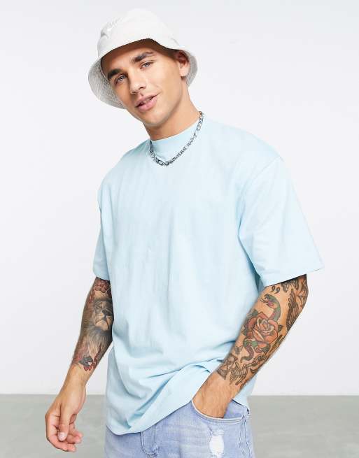 Camiseta azul claro extragrande de Topman