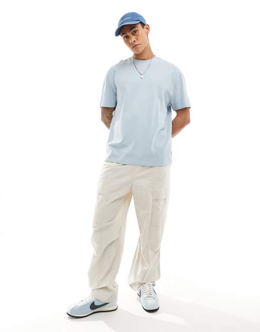 Camiseta azul claro holgada de tejido grueso de 240 g/m² de ASOS DESIGN, 3 de 4