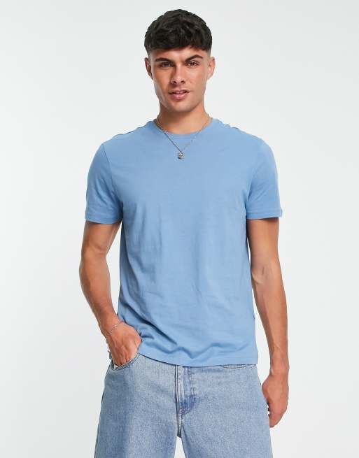 Camiseta azul con cuello redondo de New Look