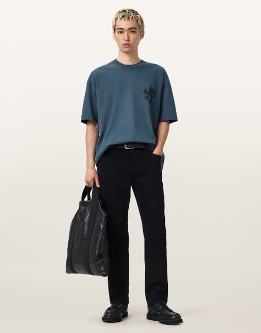 Camiseta azul con cuello redondo Orlando de AllSaints, 2 de 4