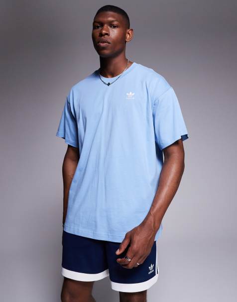 Camiseta azul con detalle de trébol Trefoil Essentials de adidas Originals - view 1