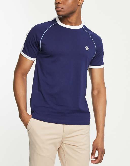 Camiseta azul con diseño color block de Original Penguin